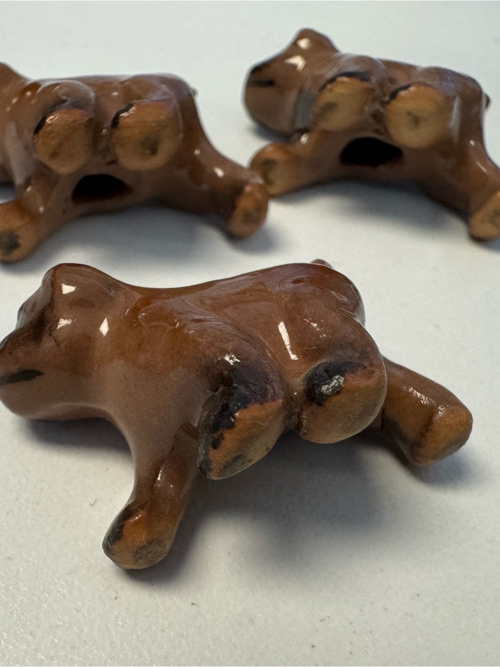 Vintage Hagen-Renaker Miniature Ceramic Pug Puppy Figurines Set of 3 Dog Model 3 - Picture 2 of 3